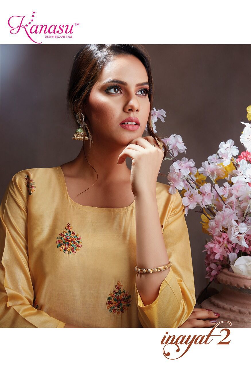Kanasu Inayat 2 New Fancy Regular Wear Kurti With Bottom Collection